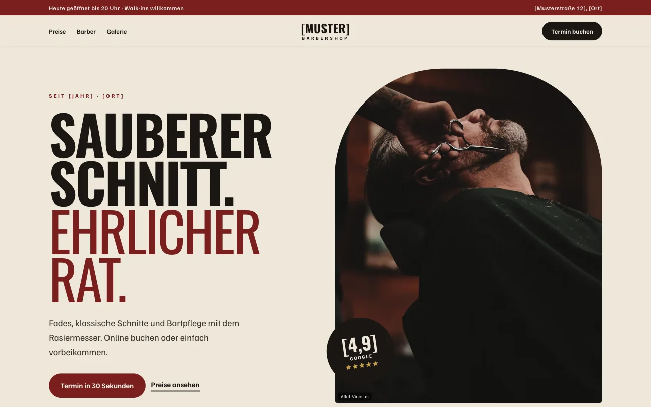 Beispiel-Website Barbershop