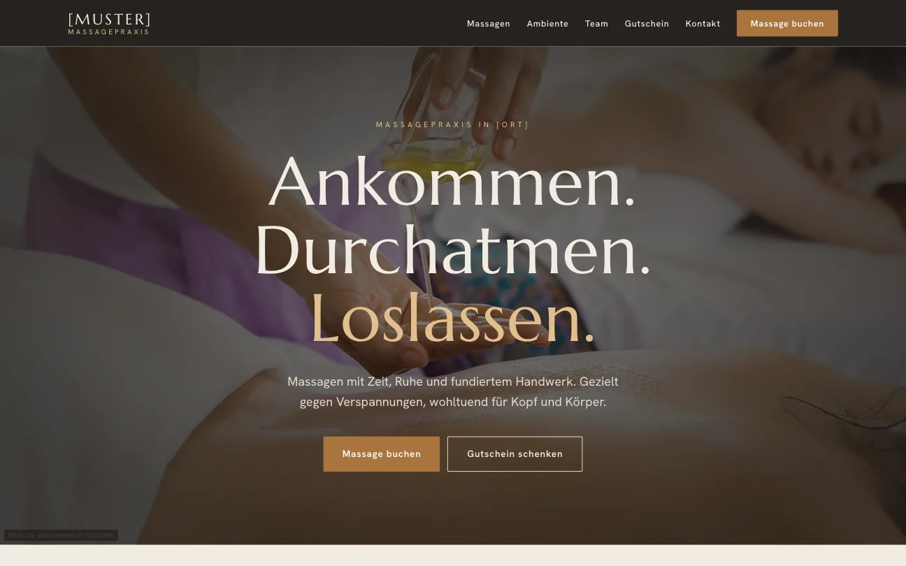 Beispiel-Website Massagepraxis