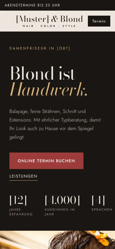 Vorlage Damenfriseur