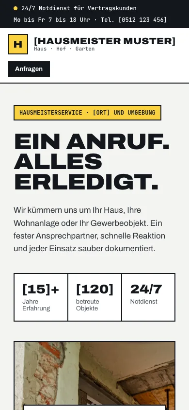 Vorlage Hausmeisterservice
