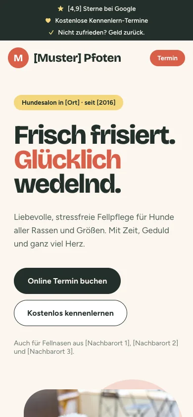 Vorlage Hundesalon