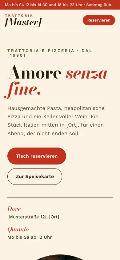 Vorlage Italienisches Restaurant