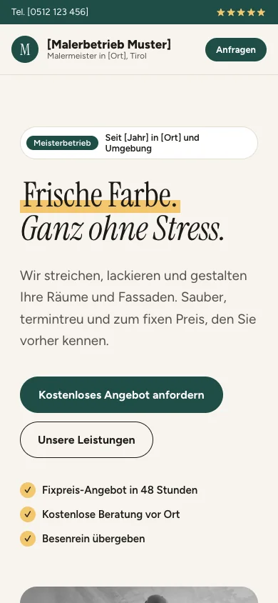 Vorlage Malerbetrieb